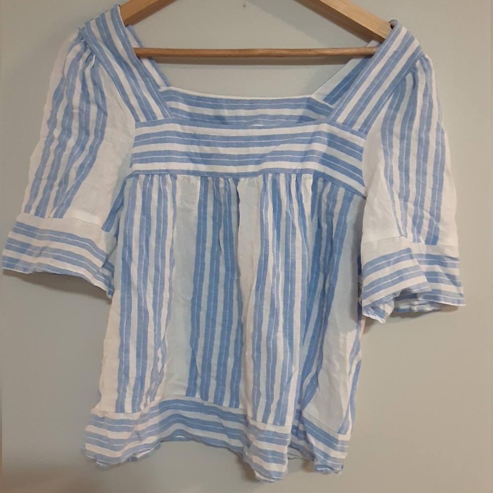 🎉🎉2 Piece Bundle Old Navy Black And Blue and White Striped Blouse Size S/ M